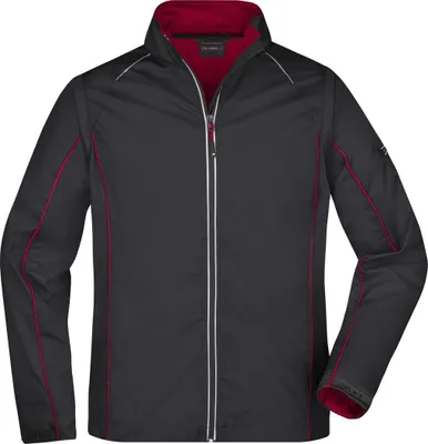 Zdjęcie produktu dla Męska kurtka softshellowa z zamkiem błyskawicznym James & Nicholson JN1122 rozmiar 3XL czarny/czerwony