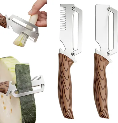 Imagen del producto de Pelador de verduras y cortador de julianas, juego de 2 piezas, acero inoxidable, para la cocina