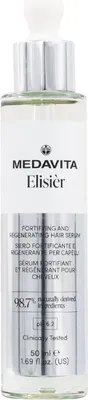 A product shot of a hair serum bottle against a white background.