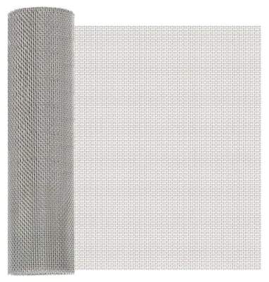 Image de vidaXL Grille en maille 40 x 500 cm, 8 mailles, acier inoxydable 201, argent