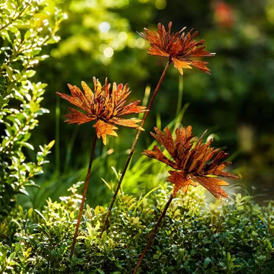 Immagine prodotto di Solidchoice - Set di 3 decorazioni da giardino in acciaio corten, effetto ruggine
