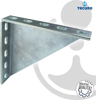 Produktbild von tecuro Winkelkonsole 200 x 200 x 6 mm für Montageschiene Typ 38/40, Stahl verzinkt