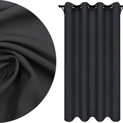 Obrázok produktu pre Nepriehľadný záclona s očkami, rozmery: 140x230 cm, farba: grafitová
