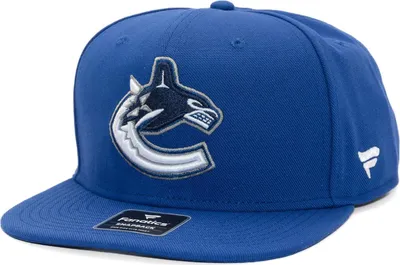 Produktbild von Vancouver Canucks NHL A/CAP Herren-Snapback-Cap mit strukturierter, mittelhoher Krone und verstellbarem quadratischem Schirm