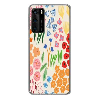 Produktbild von MuchoWow® Handyhülle Schutzhülle Hülle für Huawei P40 Blumen - Muster - Feldblumen Silikon Softcase Handy Hülle - Handytasche