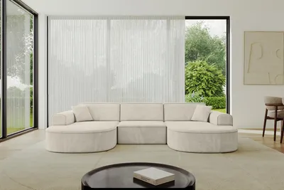 Produktbild von ALTDECOR Ecksofa in U-Form MARI-U1 -303x171x79,5 cm Beige - Corner Sofa Bett Eckcouch Couch L-Form Wohnlandschaft Cauchsofa