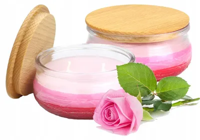 Produktbild von Drobo Duftkerzen Rose Holzdeckel 2er Set