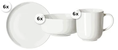 Produktbild von Frühstücks-Set 18 tlg. Volos weiss