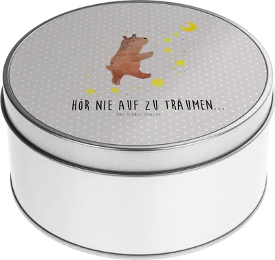 Produktbild von Mr. & Mrs. Panda zuckerdose Bär Träume - Grau Pastell - Geschenk, Aufbewahrungsdose, Metalldose, Traumdeutung, Träumen, Teddy, gebäckdose, Vorratsdosen, keksdosen, Traum