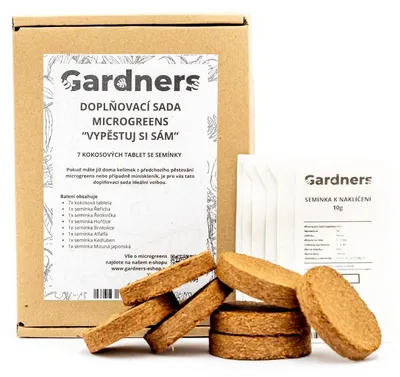 Produktbild von Gardners Anzuchtset für Microgreens "Selbst anbauen", Größe L, 7 Kokos-Tabletten mit Samen