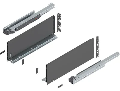 Produktbild von Blum Legrabox pure H C Schubladenschienen Set | 1 Paar, 40kg 500mm | Tip On Vollauszug, oriongrau
