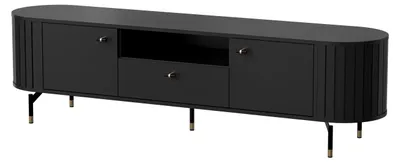 Produktbild von Masseno TV-Schrank THIRA 180,1 cm Fernsehschrank mit 1 Schubladen und 2 Türen TV-Lowboard für Wohnzimmer Modern 180,1x40x49 cm Schwarz