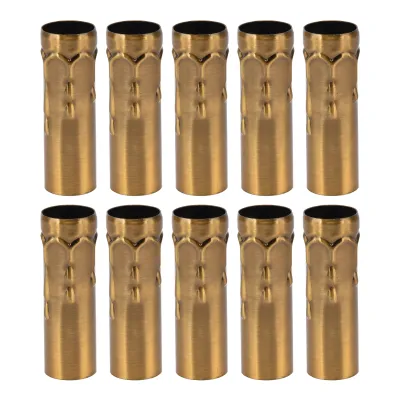 Image de 10 pièces E14 Tube métallique pour douille de lampe à bougie Culot de lampe Accessoires d'éclairage 25x80mm