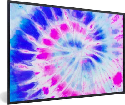 Produktbild von MuchoWow® Gerahmtes Poster Sommer - Krawattenfärbung - Blau 30x20 cm - Poster mit Schwarzem Bilderrahmen Wandposter Rahmen Foto Bilder - Kunstdruck - Bild-Poster