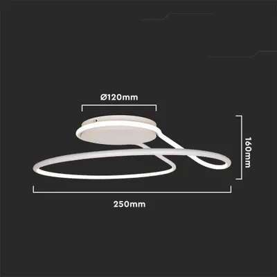 Zdjęcie produktu dla Lampa sufitowa LED VT-6129 24W 4000K 2560lm metal biała wym:16x16x25cm IP20 V-TAC