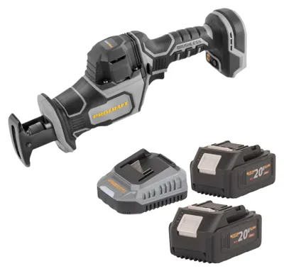 Zdjęcie produktu dla Procraft Industrial RS20Abb Pilarka szablasta 20 V bezszczotkowa + 2x akumulator 4,0 Ah + ładowarka