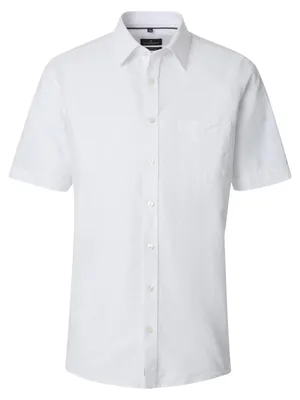 Produktbild von CASAMODA Herren Freizeithemd Kurzarm Kent Casual Leinen Weiß XXL