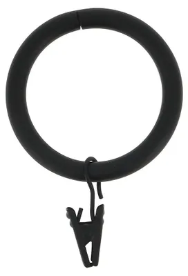 Image de Lot de 10 anneaux tringle à rideau Atelier 28 mm acier noir mat