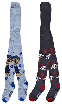 Produktbild von Paw Patrol Strumpfhose für Jungen - Chase & Marshall Kinder Strickstrumpfhose Kinderstrumpfhose Blau/Grau (2er Pack) 23-26