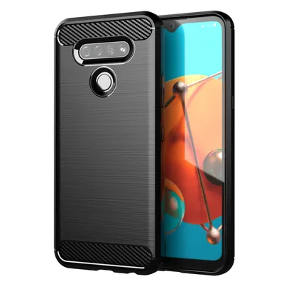 Zdjęcie produktu dla Etui ochronne na telefon komórkowy LG K51 Case Cover Carbon Optics Black