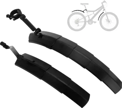 Produktbild von Fahrrad-Schutzblech-Set mit LED-Rücklicht, Fahrrad-Vorder- und Rück-Schutzbleche, Fahrrad-Schutzblech, ausziehbares Schutzblech für Rennrad Mountainbike, Schwarz