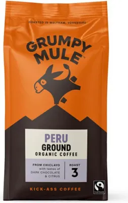 Immagine prodotto di Grumpy Mule Peru Caffè macinato, 100% Arabica, caffè macinato, biologico, 200 g