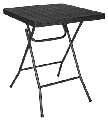 Produktbild von Koll Living Klapptisch 'Nomad' | 60x60x73 cm, Schwarz | Kunststoff Tischplatte Holzoptik, Metallgestell | Campingtisch, Balkontisch, Gartentisch
