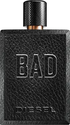 A black bottle of Diesel Bad Eau de Toilette for men.
