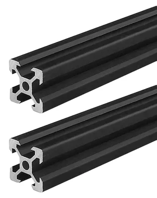 Produktbild von 2 Stück Aluminiumprofil, 20 x 20 mm, 1500 mm Länge, schwarz, V-Profil