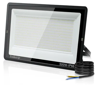 Obrázek produktu pro 500W LED reflektor pro venkovní použití, 50 000 lumenů, velmi jasný, 6500 K, studená bílá, stupeň krytí IP66 (vodotěsný)