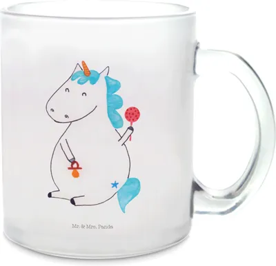 Produktbild von Mr. & Mrs. Panda Teetasse Einhorn Baby - Transparent - Geschenk, Trinkglas, Eltern, Unicorn, Geburtstag, Mutter, Tee Tasse, Teeglas, Geburt, Häferl, Pott