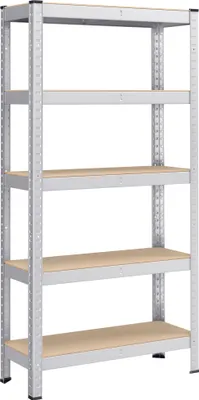 Produktbild von SONGMICS Standregal, Bücherregal, Lagerregal, 5 Ablagen, Küchenregal, Regal, 30 x 75 x 150 cm, bis 650 kg belastbar, verstellbare Ablagen GLR030E01