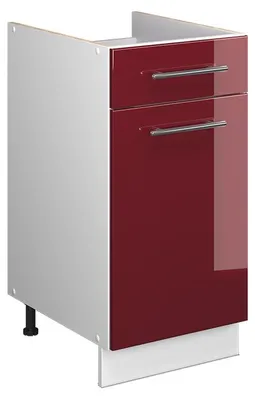 Immagine prodotto di Mobile base per lavello/piano cottura Vicco Fame-Line Bordeaux lucido/Bianco 40 cm senza piano di lavoro, Model 60902