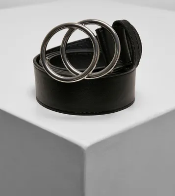 Image de Urban Classics TB2949 | Ring Buckle Belt S à XL - Couleur : Black/Silver - Taille : L