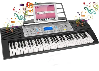 Produktbild von Keyboard 61 Tasten - Digitales E-Piano - Elektrisches Klavier - Eingebaute Lautsprecher - Integriertes Metronom - Notenständer