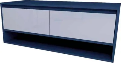 Produktbild von Devo Waschbeckenunterschrank Cristal 2.0 BxHxT 120 x 47 x 49 cm tyrolean blue/metal blue glass