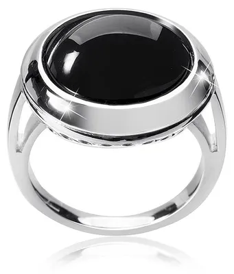 Produktbild von MATERIA Damen Ring Onyx Edelstein 925 Silber schwarz rund rhodiniert in Schmuckbox SR-153