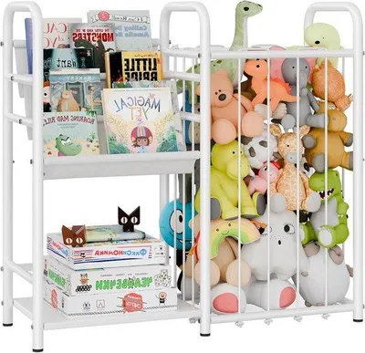 Image de Étagère blanche pour enfants avec 3 compartiments pour les livres et les jouets