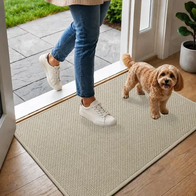 Immagine prodotto di Tappetino per interni, lavabile, color beige, 50 x 80 cm