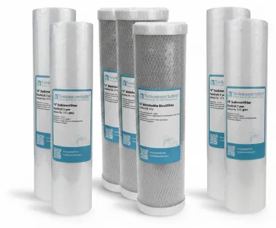 Produktbild von 1 Jahr Filter Set 10' 6-teilig Ersatzfilter Umkehrosmose RO Sediment Aktivkohle
