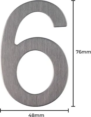 Productafbeelding van Famanu huisnummer, 7,6 x 4,8 cm - geborsteld roestvrij staal