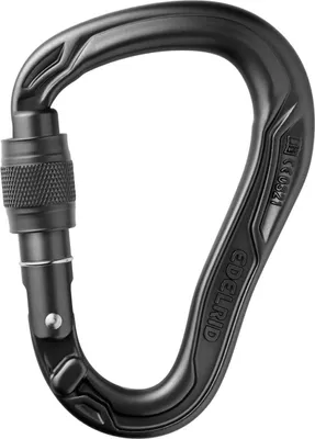 HMS Bullet Screw Karabiner von Edelrid; schwarz; mit Schraubverschluss und ergonomischem Design.