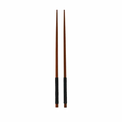 Image de Lot de 2 baguettes ASA de 25 cm avec manche en nylon noir, en bois d'acacia