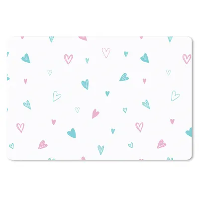 Produktbild von MuchoWow® Schreibtischunterlage Herzen - Muster - Pastell 60x40 cm - XXL Mauspad - Großes Mauspad
