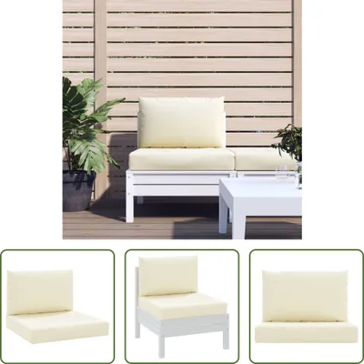 Imagen del producto de Cojines para palets "The Living Store", set de 2 unidades, color crema, tejido Oxford