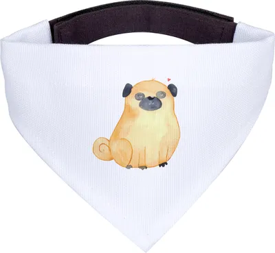 Produktbild von Mr. & Mrs. Panda Bandana Mops - Weiß - Geschenk, Knuffig, Hundeliebe, Halstuch Für Hunde, Hund, Sprüche, Dreieckstuch, Liebe, Hundehalstuch