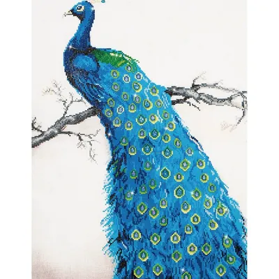 Image de Paon bleu Diamond Dotz : 60x84 cm