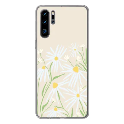 Produktbild von MuchoWow® Handyhülle Schutzhülle Hülle für Huawei P30 Pro Blume - Muster - Gelb Silikon Softcase Handy Hülle - Schutzdeckel