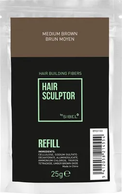 Zdjęcie produktu dla Sibel Hair Sculptor Hair Building Fibers Medium Brown Refill 25gr