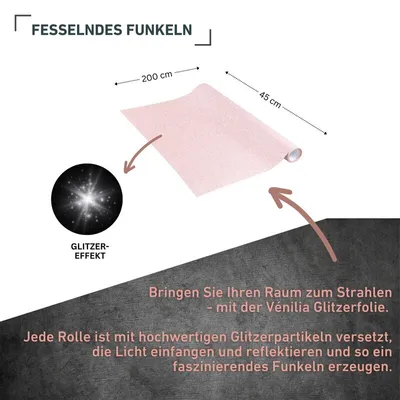 Produktbild von Klebefolie Glitter pink - 45x200cm